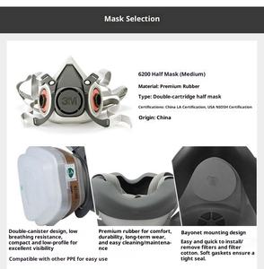 <span class=keywords><strong>Demi</strong></span>-<span class=keywords><strong>masque</strong></span> de haute qualité, respirateur à peinture bon marché avec protection contre la poussière et les gaz, écrans faciaux - Product Image 4