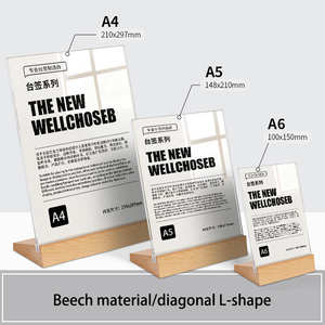 Acrylic rắn gỗ cơ sở giá danh sách hiển thị đứng <span class=keywords><strong>decca</strong></span> trà sữa menu biển quảng cáo Bảng trang trí bảng hình chữ L Vát mặt tiền - Product Image 4