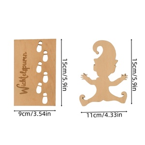 Décoration de Noël artisanat en bois boîtes en bois signes muraux wicht elf <span class=keywords><strong>puren</strong></span> découpe laser artisanat en bois - Product Image 3
