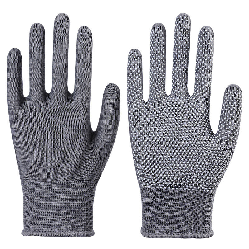 Gants en nylon [gris, doigts entiers]