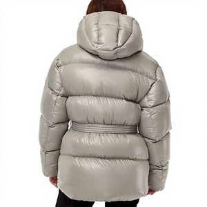 Vestes d'hiver brillantes de qualité supérieure, respirantes et coupe-vent, avec ceinture, streetwear tendance, veste à bulles pour femmes - Product Image 2