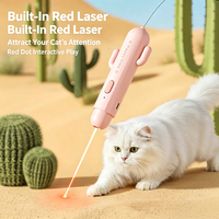 Jouet électrique pour chat en forme de cactus, baguette vibrante automatique, jouet papillon activé par la vibration avec lumière rouge douce, veille intelligente, fournitures pour animaux de compagnie