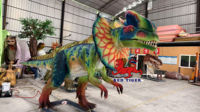 Jurassic Dino dünya eğlence parkı Robot simülasyon mekanik yaşam boyutu sergi için gerçekçi dinozor Dilophosaurus