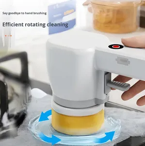 Wholesale Multifunctional Automatic Cleaning <b>Brush</b> Steel <b>Wire</b> Plastic Handle Portable for Household Use Kitchen Bathroom - Product Image 2