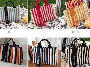 NOUVEAU Sac fourre-tout en toile grand format, réutilisable, résistant, imperméable, couleur unie, avec fermeture éclair, pour les courses - Product Image 4