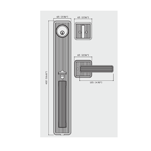 Chất Lượng Cao Sang Trọng Lớn Kéo Tấm Vuông Màu Đen Nhập Phía Trước Cửa Bằng Gỗ Xử Lý Khóa Bộ - Product Image 2