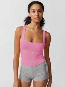 Summer New Casual Sexy Y2k Tops Women Sport Camisole Ribbed Tank Top Crop Tops For Women