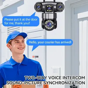 Cámara IP WiFi de 20MP para Exteriores, 4 Lentes CCD, Zoom 16X, 6K 12MP, IP66 Impermeable, Audio Bidireccional, Detección de Movimiento, Seguimiento Inteligente, Seguridad - Product Image 5