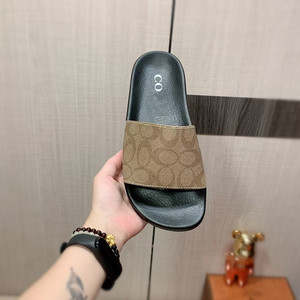 Sandali da uomo alla moda <span class=keywords><strong>con</strong></span> stampa monogramma per tutte le stagioni, <span class=keywords><strong>ciabatte</strong></span> piatte a fascia singola <span class=keywords><strong>con</strong></span> punta aperta e motivo distintivo - Product Image 5
