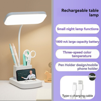 Lampe de bureau LED blanche multifonctionnelle, batterie grande capacité, veilleuse et lampe de lecture pour dortoir étudiant et chevet