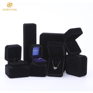 Zebo tùy chỉnh hộp màu hồng màu xanh đen thiết lập cho Nhung Vòng Bangle Mặt Dây Chuyền Vòng đeo tay Bông tai Quà Tặng Bao bì hộp đồ trang sức - Product Image 4