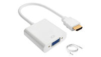 Adaptateur convertisseur HDMI vers VGA avec câble audio HD 1080p mâle à femelle en PVC pour ordinateurs et ordinateurs portables