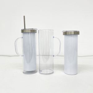 Gobelet à sublimation vierge de 20 oz pré-percé avec poignée, double paroi, effet boule à neige scintillante, pour vinyle - Entrepôt US - Product Image 4