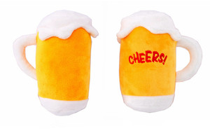 Eco-Friendly <b>Dog</b> Toy Beer <b>Mug</b> & Bottle Shaped Squeaky Plush Stuffed Toy-Polyester Material Indoor Use Birthday Gift - Product Image 4