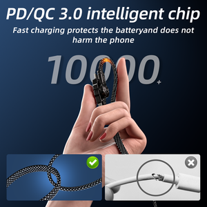 65W <strong>4</strong> in 1 Nylon Braided Charger 360 Degree Rotating Data Line 27W Type C to C Fast Charging USB Cable for Phone 15 16/ <strong>Android</strong> - Product Image 6