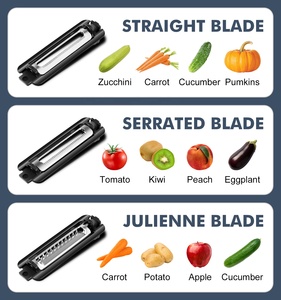 Machine à éplucher les pommes en acier inoxydable, gadgets de cuisine, vidéo éplucheur de carottes magiques à la mangue - Product Image 5