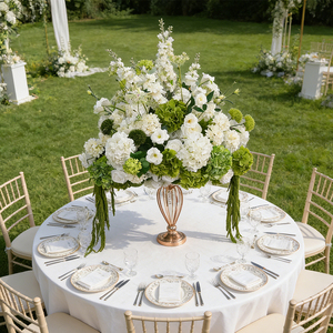 Roses artificielles en soie 5D de haute qualité DKB, hortensias roses, violets, bleus, boules de fleurs en vrac pour les centres de table de mariage - Product Image 1