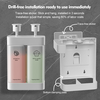 Distributeur de savon mural pour hôtel, sans perçage, rechargeable, manuel