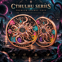 Pièce de monnaie en cuivre pur 999 de 1 et 5 oz, série Cthulhu personnalisée, style haute relief coloré, impression UV de qualité supérieure, édition collector 3D