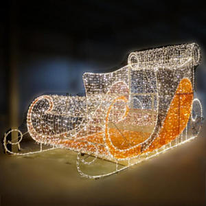 Juego de <span class=keywords><strong>Reno</strong></span> y Trineo 3D Preiluminado, Escultura Decorativa Iluminada para Jardín Exterior Navideña Brillante - Product Image 2