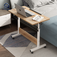 Table d'appoint roulante pour ordinateur portable, réglable en hauteur, avec plateau inclinable en PP, portable, pour canapé, bureau à domicile, appartement, décoration
