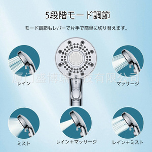 Juego de cabezal de ducha de microburbujas con filtro, rociador de mano, masaje, presurización de lluvia, tecnología de chapado redondo, para uso doméstico en el baño - Product Image 5