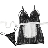 Costume de cosplay de femme de chambre sexy en PU, tenue de rendez-vous pour couple, lingerie exotique pour femmes