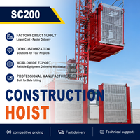 Ascenseur de chantier à cage unique haute sécurité, machine de levage verticale utilisée dans les projets de construction urbaine