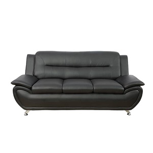 Luxury Modern 2 Seater <b>Sofa</b> Set Furniture Home <b>Office</b> Hotel Black Leather Modular <b>Sofas</b> for Sale - Product Image 2