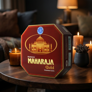Incienso en Espiral Aroma Darshan Maharaja Gold Sandalwood, Hecho a Mano, Ecológico, Orgánico, Aromaterapia, Aromatizado, Uso Religioso Indio - Product Image 1