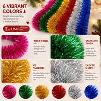 Guirlande de Noël colorée en PE épais, ruban métallique pour arbre, porte, fenêtre, fête, décoration de vacances, fournisseur en gros