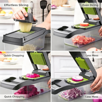 16-in-1 multifunctionele handmatige groentehakker, -snijder, -rasp en -schaaf voor aardappelen en uien