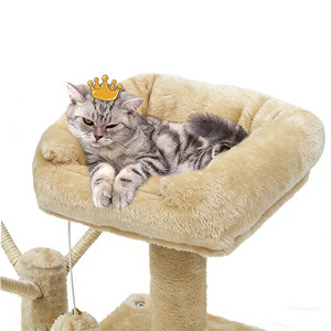 Kattenboomtoren voor binnenkatten met gezellige appartementen, multi-level krabpalen met sisalpalen en hangende speeltjes - Product Image 2