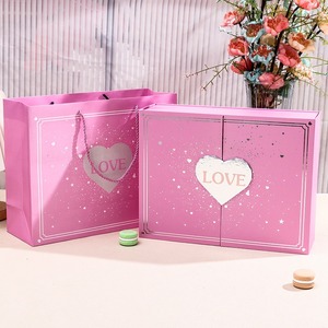 โรงงานผลิตกล่องของขวัญกระดาษแข็งสีชมพูระดับไฮเอนด์สำหรับวันวาเลนไทน์ ขายส่งบรรจุภัณฑ์ช็อกโกแลต สามารถปรับแต่งได้ตามความต้องการ - Product Image 5