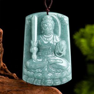 จี้หยกธรรมชาติสีน้ำเงินรูปพระพุทธรูป เครื่องประดับสำหรับผู้ชายและผู้หญิง หยกขายส่ง SX14 - Product Image 2
