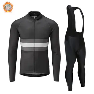 Cycling winter warm fleece Jersey bib pants set Ropa Ciclismo bicycle men's sportswear Clothing suit
