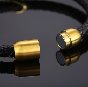 Bracelet en cuir tressé pour hommes, fermoirs magnétiques pour bracelets en cuir - Product Image 6