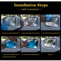 Film imperméable AEP anti-buée/pluie pour rétroviseur/fenêtre avec multifonctions, tailles OEM