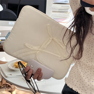 Coréen <span class=keywords><strong>INS</strong></span> Ballet Style Élégant Mignon Y2K Fille pour Rose Bowknot Puffy Ordinateur Portable Manches Grande Fermeture Éclair En Gros Portable De Protection <span class=keywords><strong>Ta</strong></span> - Product Image 6
