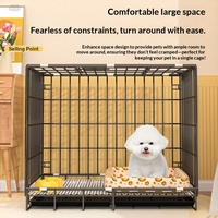 Cage pliable en fer pour animaux de compagnie, cage pour chien, niche pour chat, enclos métallique carré, respirant, utilisation en intérieur, plateau en plastique moderne