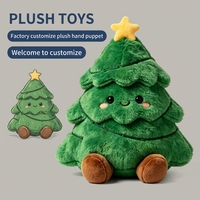 Peluche personnalisée en gros pour les fêtes, adorable jouet en peluche en forme de sapin de Noël, broderie d'usine, peluches pour la décoration et les cadeaux de Noël