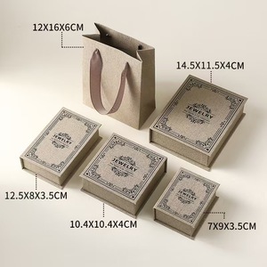 Boîte <span class=keywords><strong>à</strong></span> bijoux en carton recyclable de style livre avec ruban pour bagues, boucles d'oreilles, bracelets, boîte cadeau pour bougies - Product Image 2