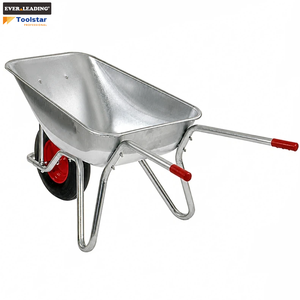 <span class=keywords><strong>Brouette</strong></span> de chantier prégalvanisée 101L avec roue pneumatique de 16 pouces et jante métallique – Outil de transport durable - Product Image 4
