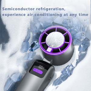 Ventilador portátil USB recargable de compresa de hielo de refrigeración en frío de tres velocidades con pantalla LED Mini ventilador de mano sin aspas para uso en coche - Product Image 2