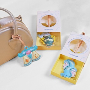 Llavero de Cuero PU Genuino de Diseño de Lujo, Serie Constelación, Colgante de Cuero para Bolso de Mujer, Anillo para Llaves, Regalo - Product Image 1