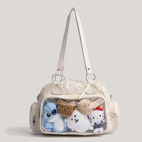 Nouveau sac bandoulière transparent à grande capacité sur le thème de l'anime, avec fermeture éclair, deux sangles, en PU, style japonais-coréen
