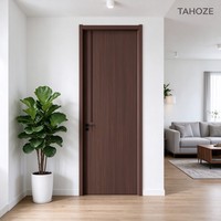 Porte de chambre d'hôtel, porte d'entrée d'appartement, porte en bois moulurée à panneau plat, sans peinture, insonorisée, couleur et motif personnalisés, service OEM