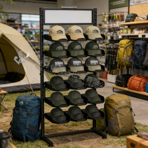 Soporte de estante de exhibición de tienda comercial moderna, casco de sol, béisbol, <span class=keywords><strong>vaquero</strong></span>, camionero, sombrero Dandy, cubo, deporte, Golf, recubierto de polvo de Metal - Product Image 4