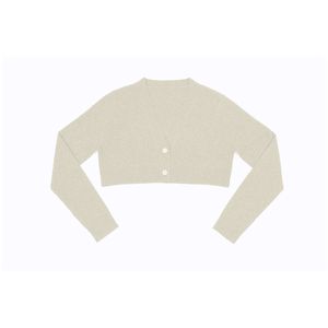 Cárdigan de cuello en V de lana y Cachemira para mujer personalizado OEM manga larga fina con ajuste suelto - Product Image 2