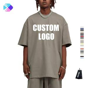 เสื้อยืดคอตตอนหนาน้ำหนักมากแบบ OEM สั่งทำพิเศษ พร้อมโลโก้สั่งทำ เสื้อยืดโอเวอร์ไซส์ผู้ชายไซส์ใหญ่ พิมพ์ลายสไตล์สตรีทรักษ์โลก - Product Image 3